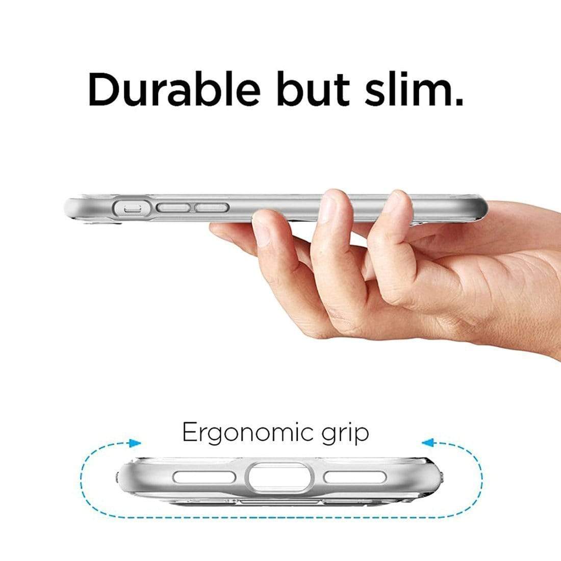 REALIKE® iPhone 7 Cover, [Vibrance Series] Protective Slider Style Slim Case with Stand for iPhone 7 (Silver/Clear)