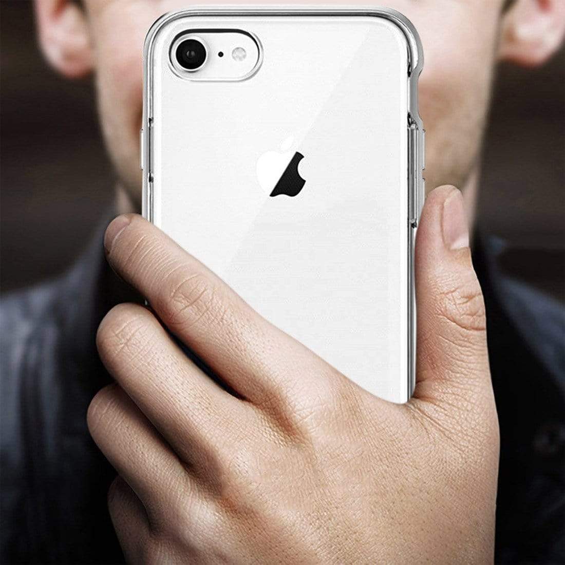 REALIKE® iPhone 7 Cover, [Vibrance Series] Protective Slider Style Slim Case with Stand for iPhone 7 (Silver/Clear)