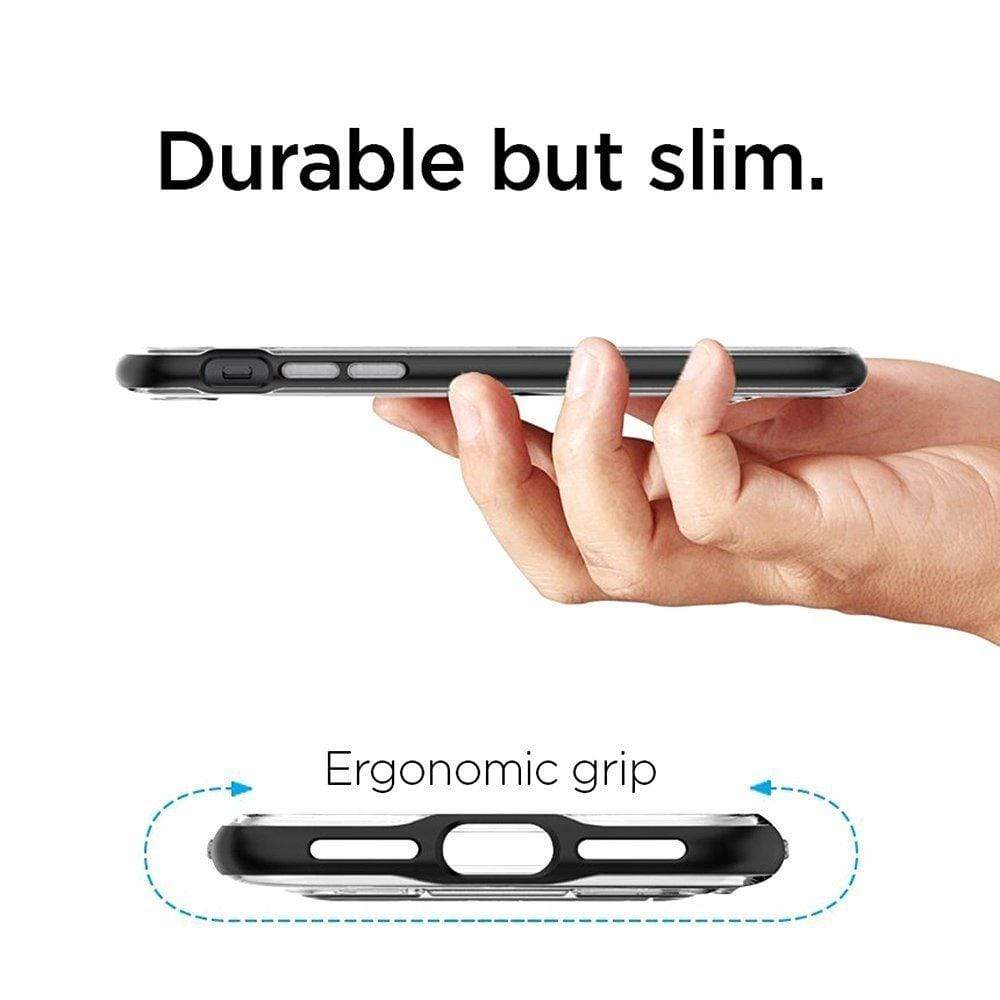 REALIKE® iPhone 7 Plus Cover, [Vibrance Series] Protective Slider Style Slim Case with Stand for iPhone 7 Plus (Black/Clear)