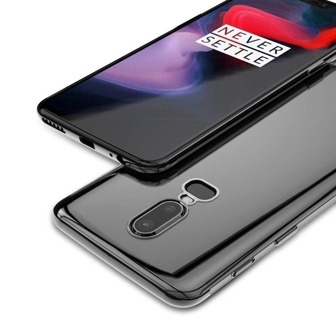 REALIKE Metal Electroplating Technology -Slim Ultra-Thin TPU Case Soft Silicone Skin Protective Back Cover for Oneplus 6