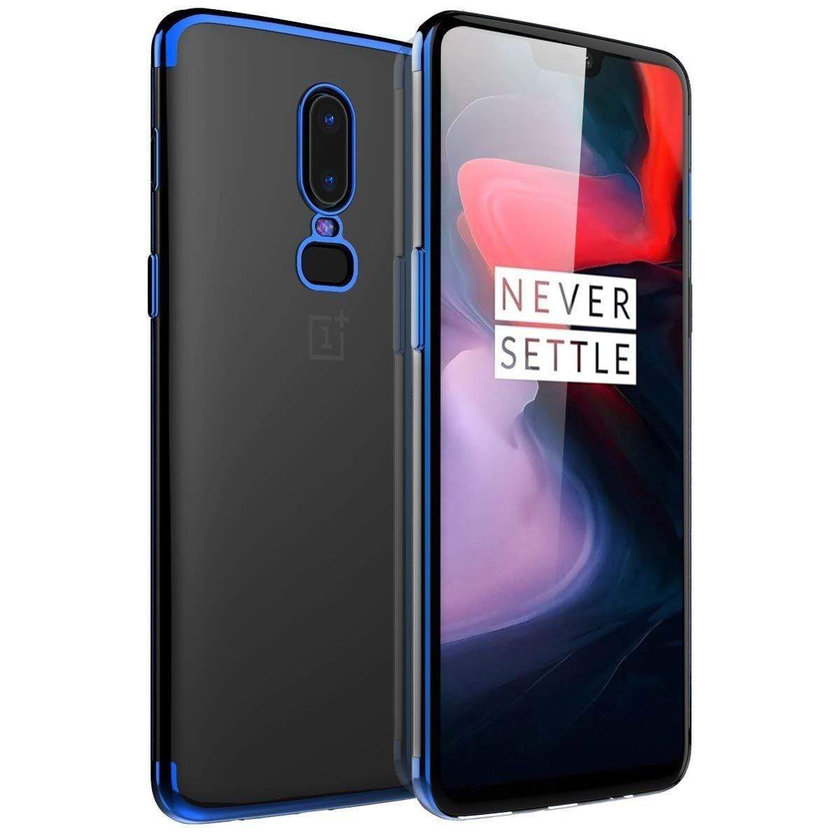 REALIKE Metal Electroplating Technology -Slim Ultra-Thin TPU Case Soft Silicone Skin Protective Back Cover for Oneplus 6