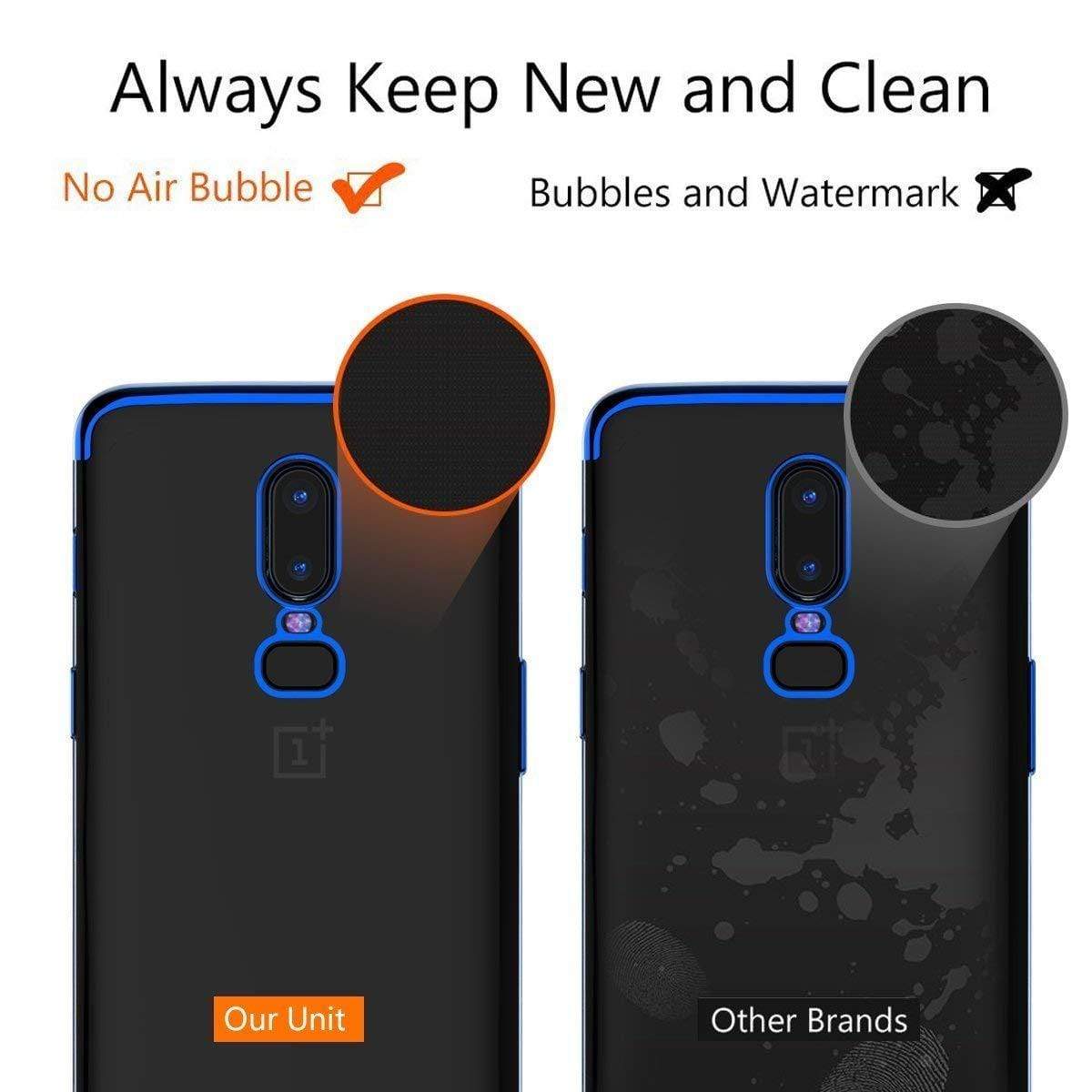 REALIKE Metal Electroplating Technology -Slim Ultra-Thin TPU Case Soft Silicone Skin Protective Back Cover for Oneplus 6