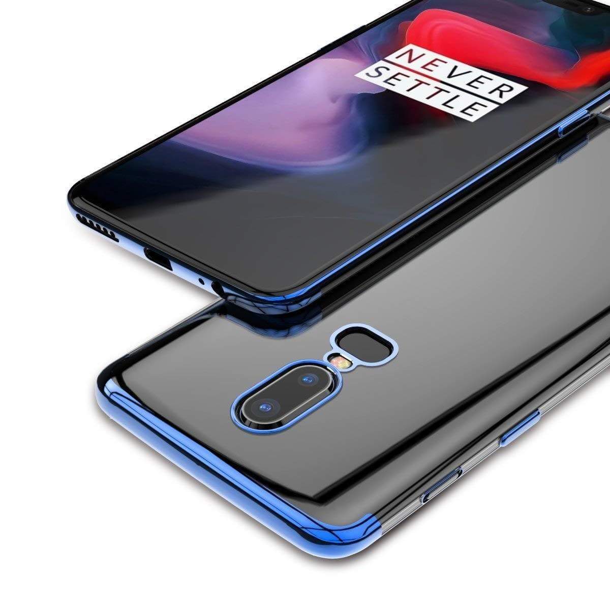 REALIKE Metal Electroplating Technology -Slim Ultra-Thin TPU Case Soft Silicone Skin Protective Back Cover for Oneplus 6