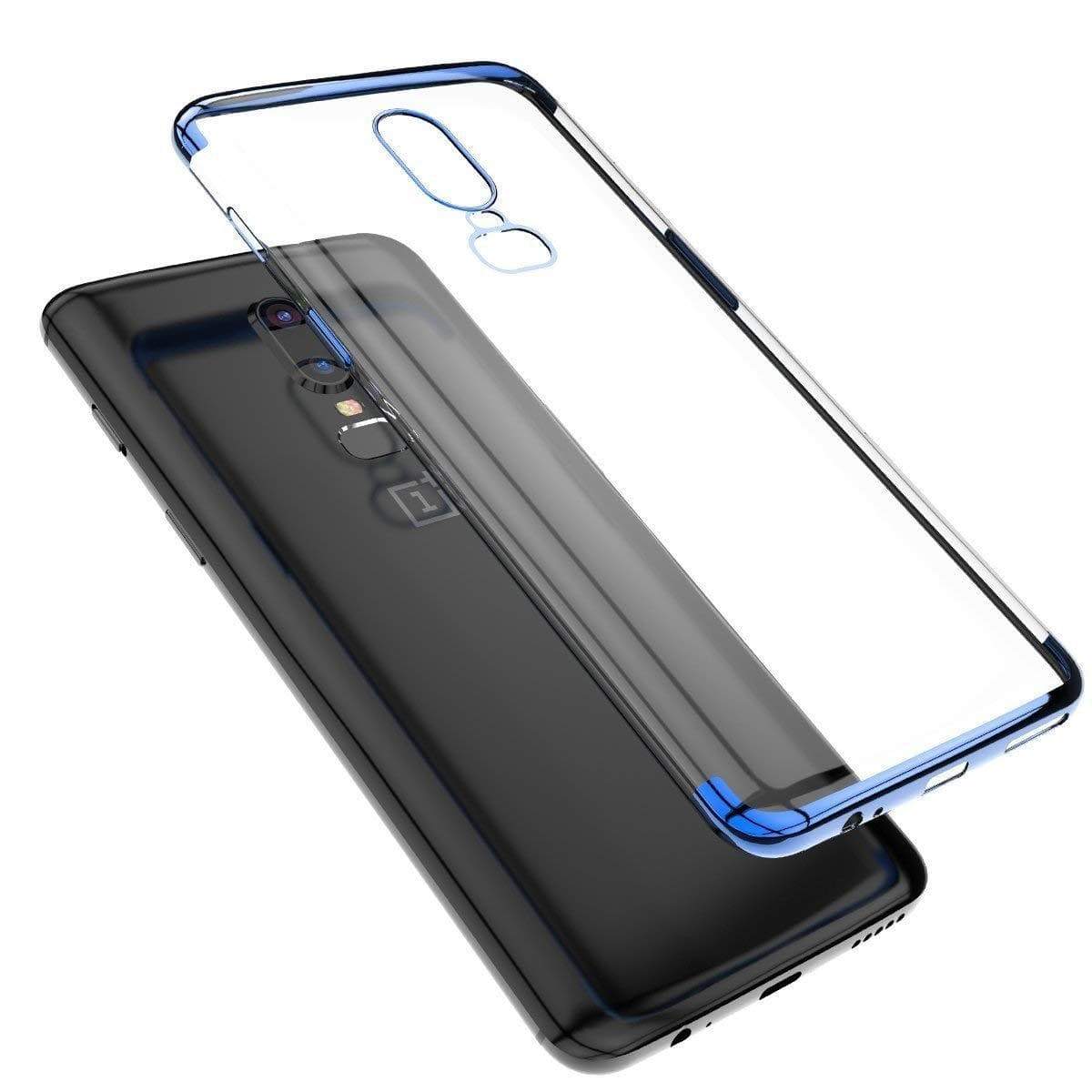 REALIKE Metal Electroplating Technology -Slim Ultra-Thin TPU Case Soft Silicone Skin Protective Back Cover for Oneplus 6