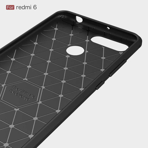Image of REALIKE® Mi Redmi 6/ 6A Back Cover, Branded Case with Ultimate Protection from Drops, Flexible Carbon Fiber Back Cover for Mi Redmi 6/6A- 2018 {Carbon Black) (Limited Time Discounted Price)