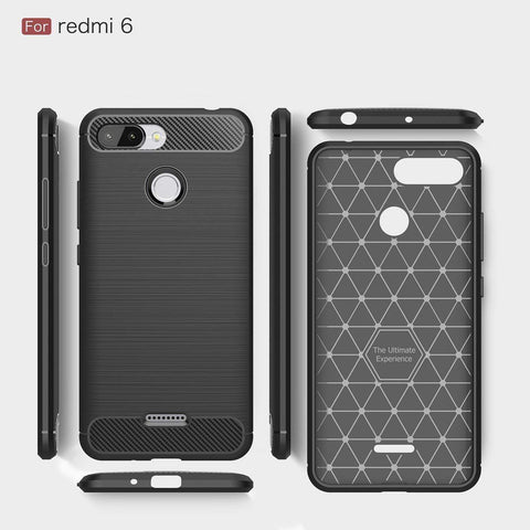Image of REALIKE® Mi Redmi 6/6A Back Cover, Branded Case with Ultimate Protection from Drops, Flexible Carbon Fiber Back Cover for Mi Redmi 6/6A- 2018 {Carbon Blue} (Limited Time Discounted Price)
