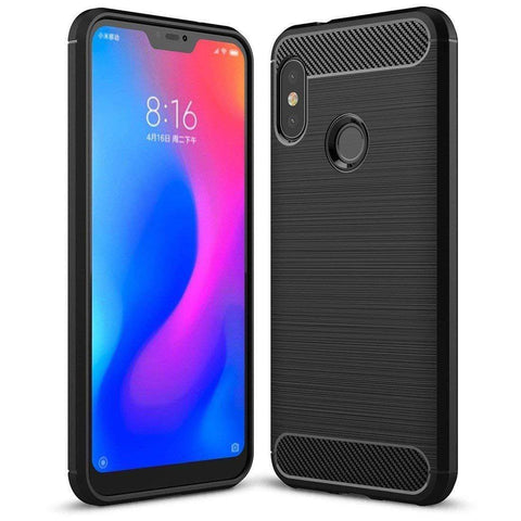 Image of REALIKE® Mi Redmi 6 Pro Back Cover, Branded Case with Ultimate Protection from Drops, Flexible Carbon Fiber Back Cover for Mi Redmi 6 Pro - 2018 {Carbon Black} (Limited Time Discounted Price)