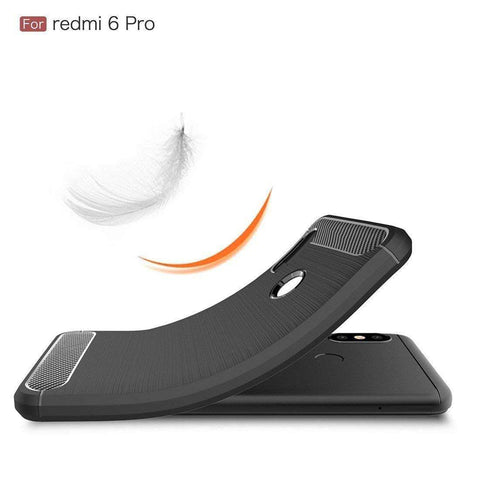 Image of REALIKE® Mi Redmi 6 Pro Back Cover, Branded Case with Ultimate Protection from Drops, Flexible Carbon Fiber Back Cover for Mi Redmi 6 Pro - 2018 {Carbon Blue} (Limited Time Discounted Price)