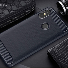 REALIKE® Mi Redmi 6 Pro Back Cover, Branded Case with Ultimate Protection from Drops, Flexible Carbon Fiber Back Cover for Mi Redmi 6 Pro - 2018 {Carbon Blue} (Limited Time Discounted Price)
