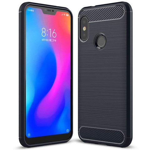Image of REALIKE® Mi Redmi 6 Pro Back Cover, Branded Case with Ultimate Protection from Drops, Flexible Carbon Fiber Back Cover for Mi Redmi 6 Pro - 2018 {Carbon Blue} (Limited Time Discounted Price)