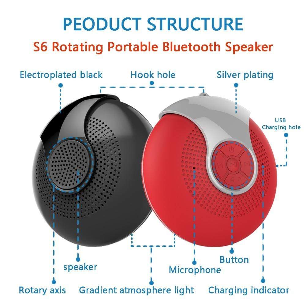 REALIKE Mini Wireless Speaker Bluetooth 4.2 Stereo Portable Speakers Built-in mic Hand Free Colorful RBG Light Speaker with Bass N15