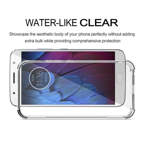 Image of REALIKE® Moto G5S Plus Cover, Flexible Clear TPU Gel Soft Skin Silicone Protective Case For Motorola Moto G5S Plus - Clear