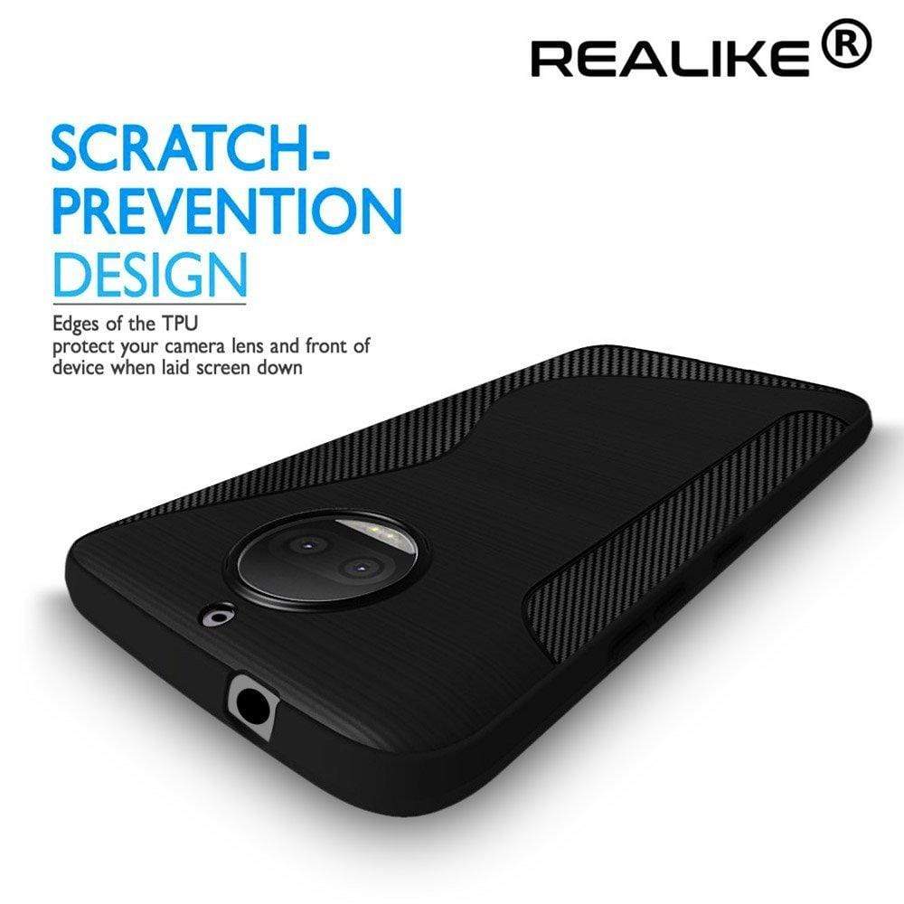 REALIKE® Moto G5S Plus Cover, Flexible TPU Gel Rubber Soft Skin Silicone Protective Case Cover For Motorola Moto G5S Plus