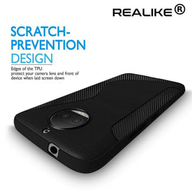 REALIKE® Moto G5S Plus Cover, Flexible TPU Gel Rubber Soft Skin Silicone Protective Case Cover For Motorola Moto G5S Plus