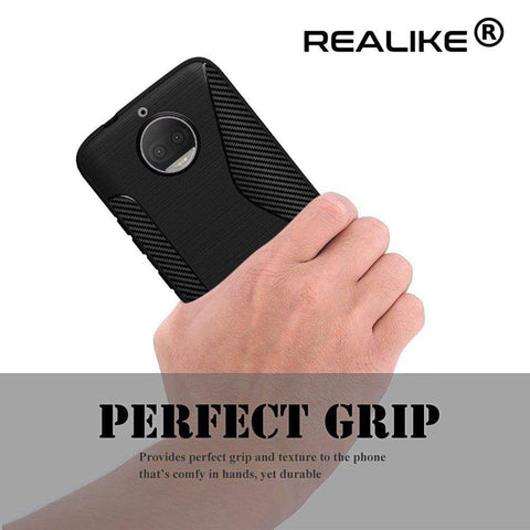 REALIKE® Moto G5S Plus Cover, Flexible TPU Gel Rubber Soft Skin Silicone Protective Case Cover For Motorola Moto G5S Plus