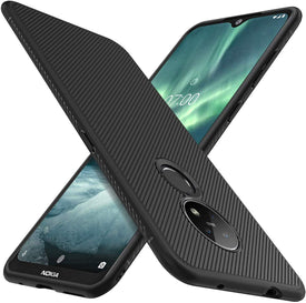 REALIKE Nokia 6.2 / Nokia 7.2 Back Cover, Texture Pattern Durable, Anti Scratch Soft TPU Back Cover for Nokia 6.2/Nokia 7.2 (Texture Black)