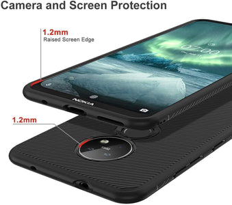 REALIKE Nokia 6.2 / Nokia 7.2 Back Cover, Texture Pattern Durable, Anti Scratch Soft TPU Back Cover for Nokia 6.2/Nokia 7.2 (Texture Black)