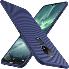REALIKE Nokia 6.2 / Nokia 7.2 Back Cover, Texture Pattern Durable, Anti Scratch Soft TPU Back Cover for Nokia 6.2/Nokia 7.2 (Texture Blue)