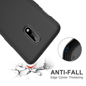 REALIKE OnePlus 7 Back Cover, Beetle Series Shockproof Line Texture Case for Oneplus 7 (Aramid Black)