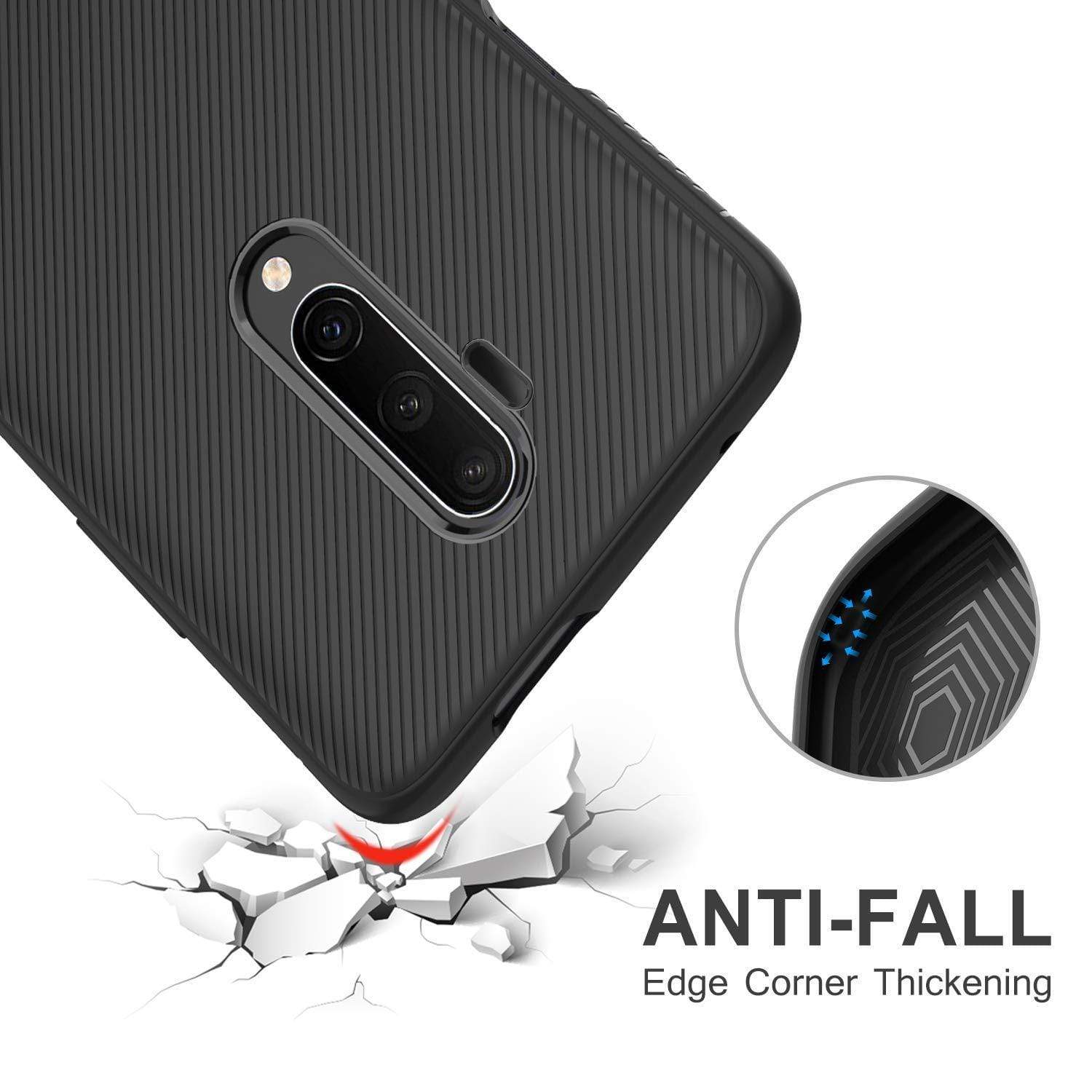 REALIKE OnePlus 7T Pro Back Cover, Carbon Fiber Shockproof Case for Oneplus 7T Pro (Texture Black)