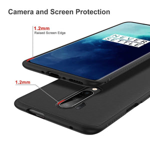 REALIKE OnePlus 7T Pro Back Cover, Carbon Fiber Shockproof Case for Oneplus 7T Pro (Texture Black)