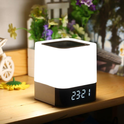 Image of REALIKE Portable Wireless Bluetooth Speaker With Touch Sensor Led Lamp Light Alarm Clock TF Card AUX MP3 Player Hands-free Loudspeakers
