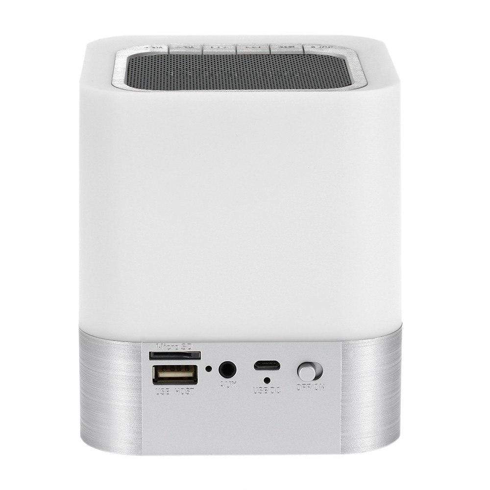 REALIKE Portable Wireless Bluetooth Speaker With Touch Sensor Led Lamp Light Alarm Clock TF Card AUX MP3 Player Hands-free Loudspeakers