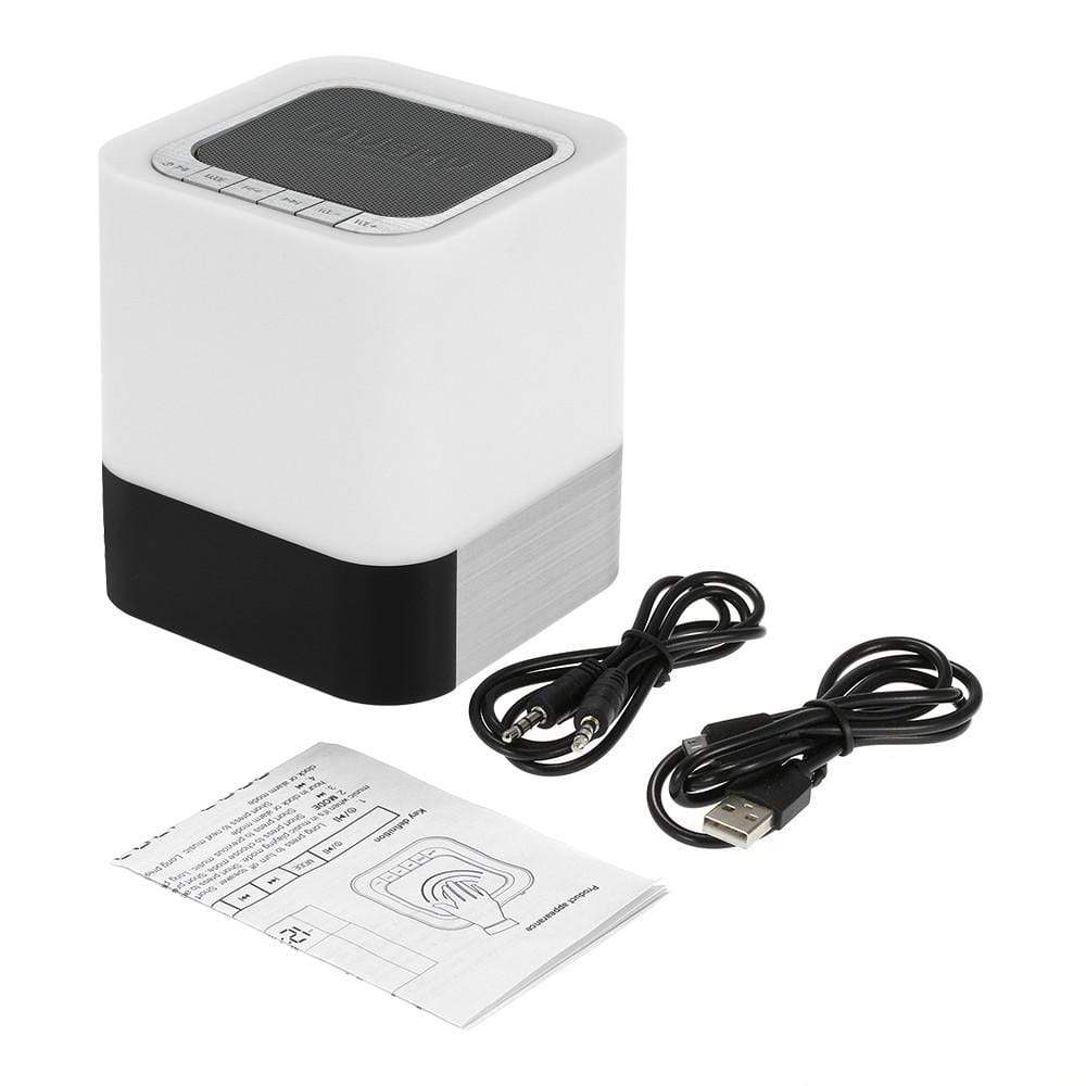 REALIKE Portable Wireless Bluetooth Speaker With Touch Sensor Led Lamp Light Alarm Clock TF Card AUX MP3 Player Hands-free Loudspeakers