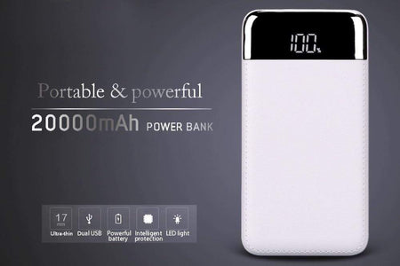 REALIKE® power supply 20000 mAh protable powerbank external Battery bank LED travel fast USB charger