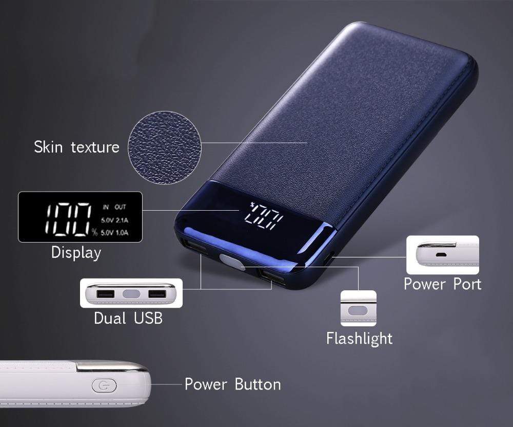 REALIKE® power supply 20000 mAh protable powerbank external Battery bank LED travel fast USB charger