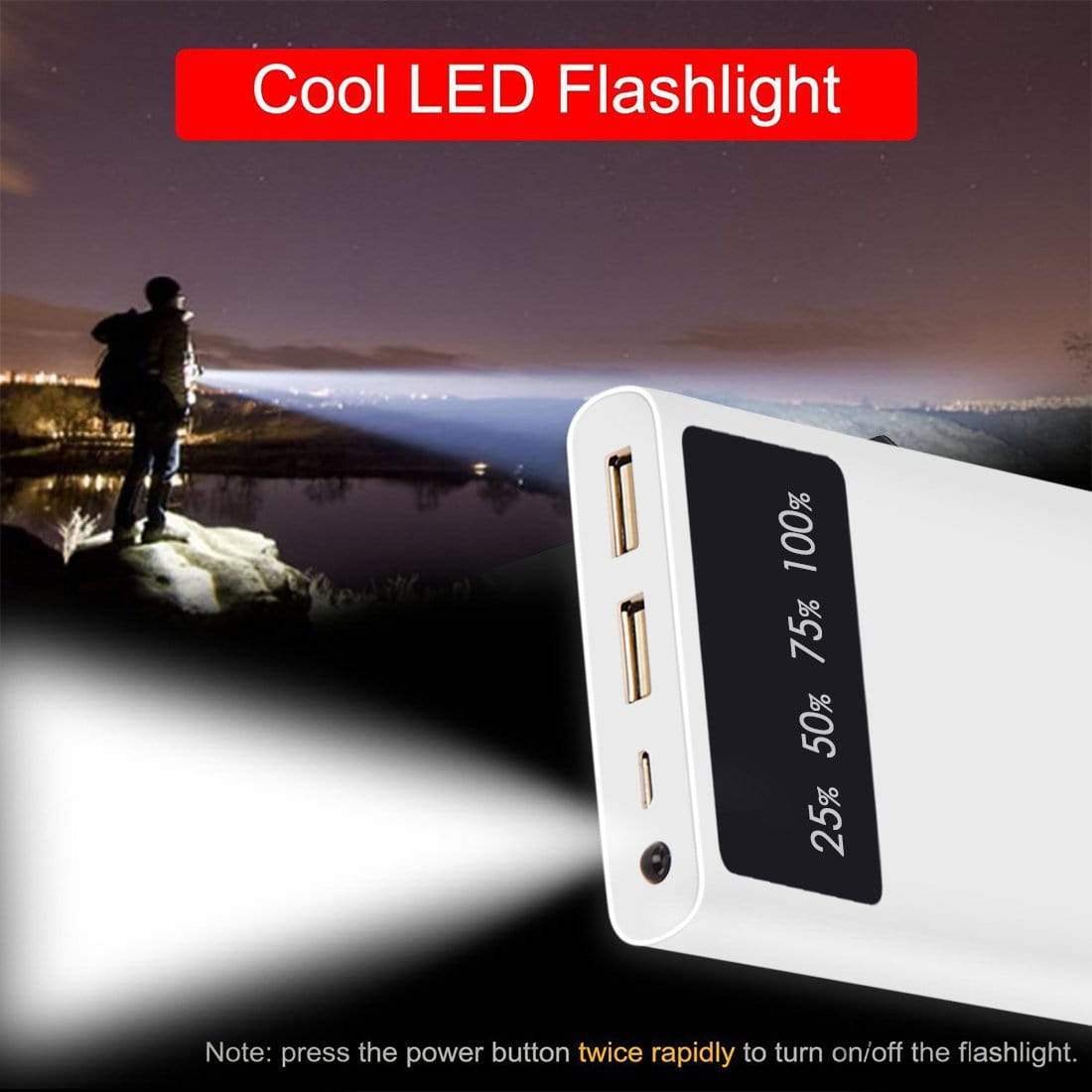 REALIKE® PowerCore Polymer Battery 10000 mAh, One of the Smallest and Lightest Power Bank, Ultra-Compact, High-speed Charging Technology With Digital Display