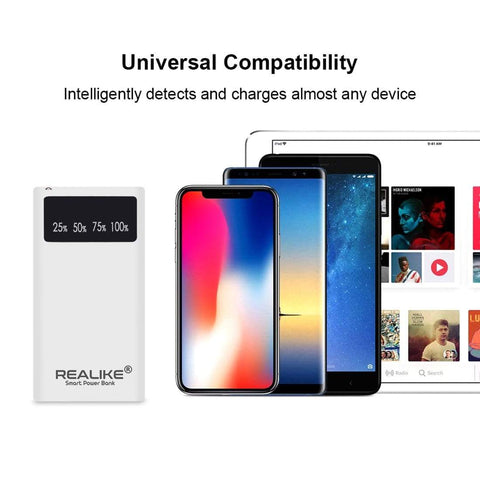 Image of REALIKE® PowerCore Polymer Battery 10000 mAh, One of the Smallest and Lightest Power Bank, Ultra-Compact, High-speed Charging Technology With Digital Display