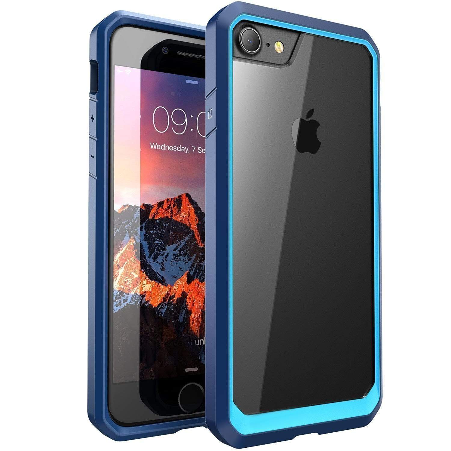 Realike Premium Style Shockproof Back Case For iPhone 7 (Glacier Series - Blue)