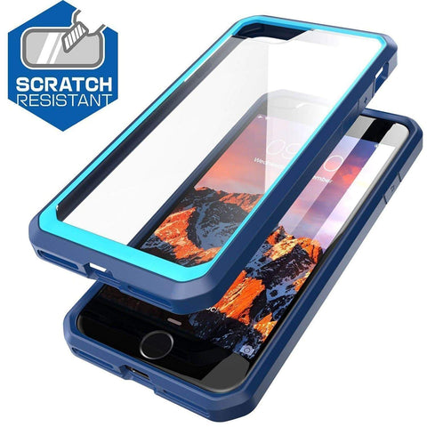 Image of Realike Premium Style Shockproof Back Case For iPhone 7 (Glacier Series - Blue)