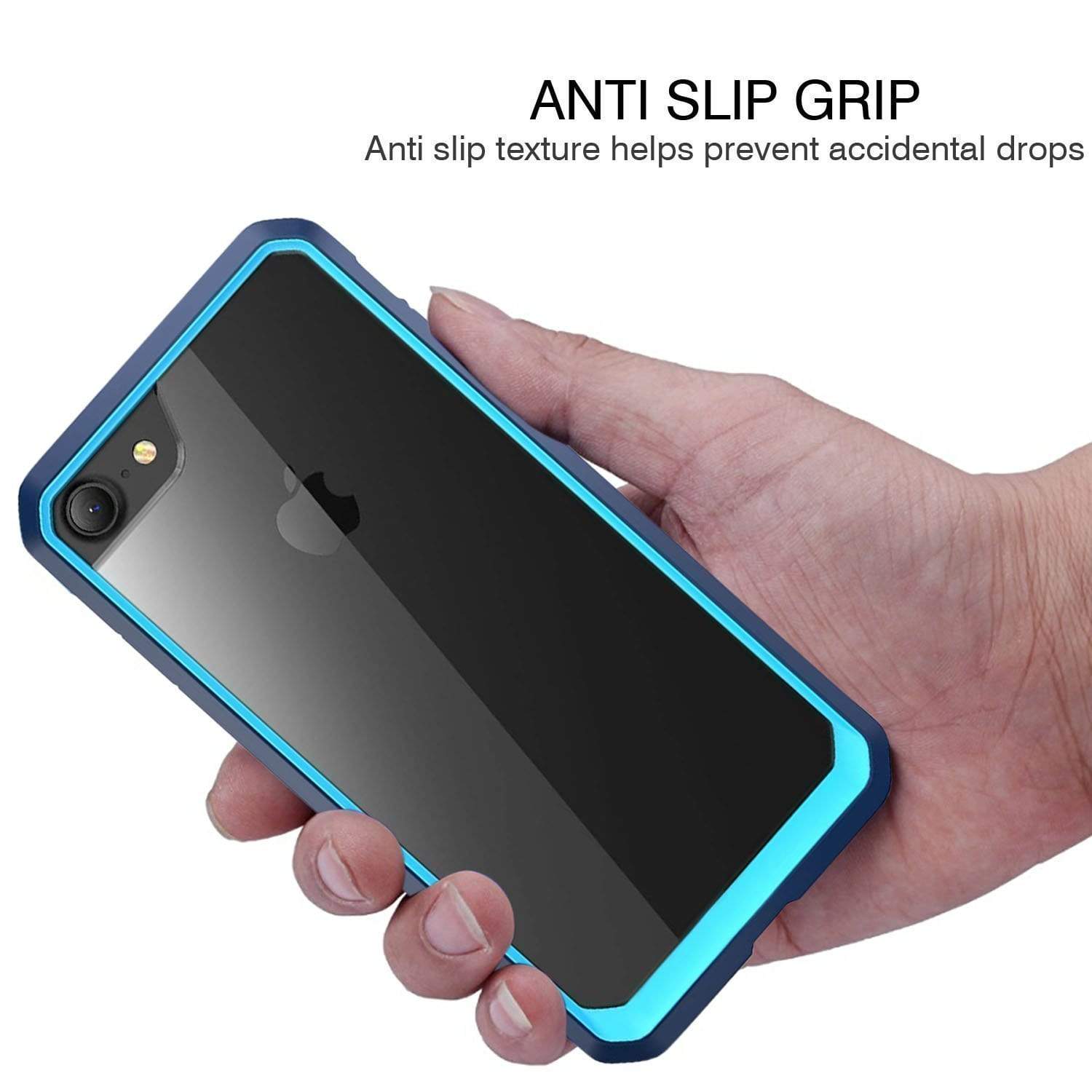 Realike Premium Style Shockproof Back Case For iPhone 7 (Glacier Series - Blue)