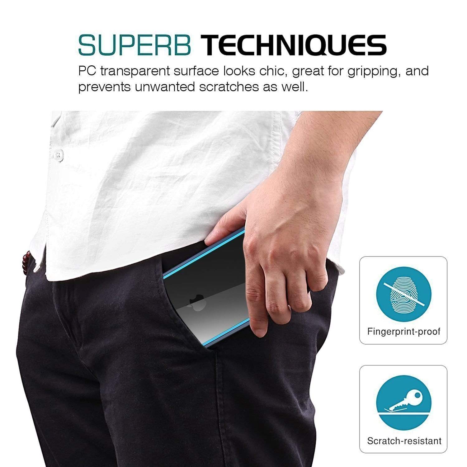 Realike Premium Style Shockproof Back Case For iPhone 7 (Glacier Series - Blue)