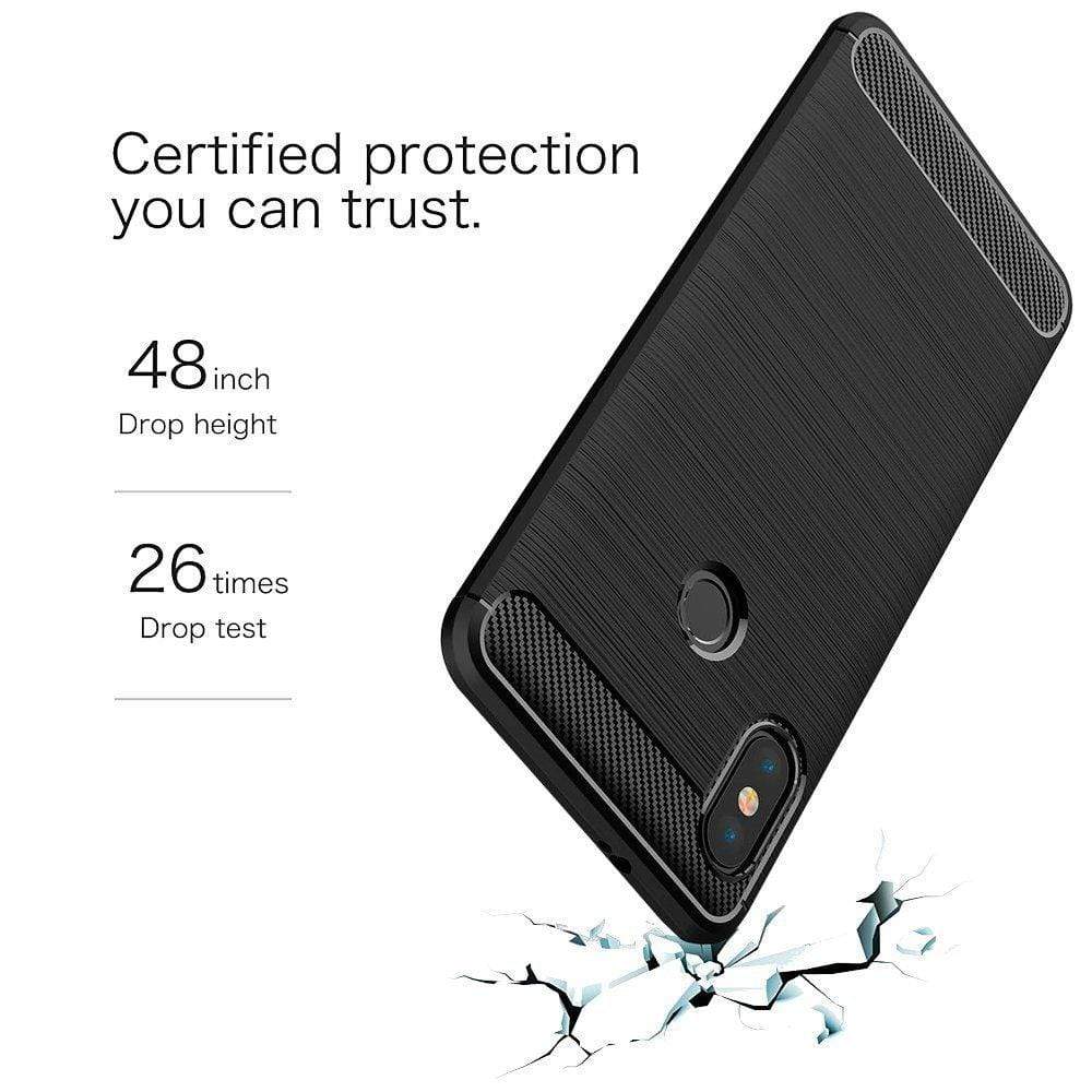 REALIKE® Redmi Note 5 Pro Back Cover, Branded Case With Ultimate Protection From Drops, Flexible Carbon Fiber Back Cover For Xiaomi Redmi Note 5 Pro-2018
