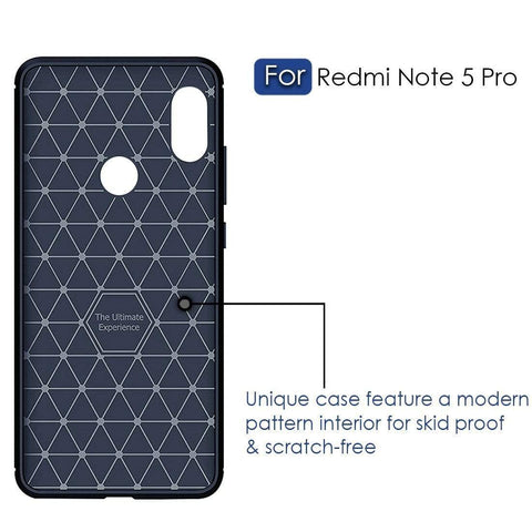 Image of REALIKE® Redmi Note 5 Pro Back Cover, Branded Case With Ultimate Protection From Drops, Flexible Carbon Fiber Back Cover For Xiaomi Redmi Note 5 Pro-2018