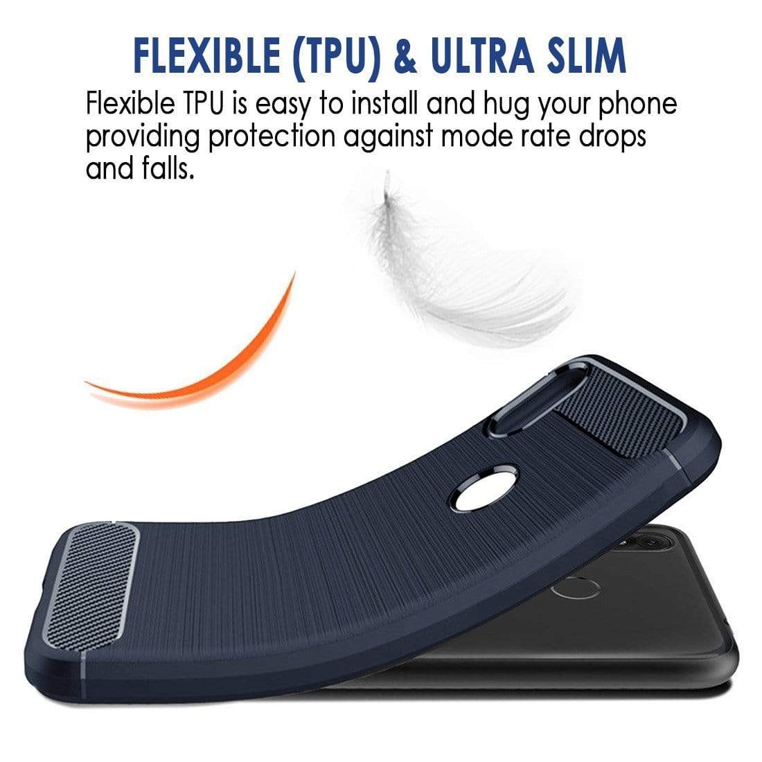 REALIKE® Redmi Note 5 Pro Back Cover, Branded Case With Ultimate Protection From Drops, Flexible Carbon Fiber Back Cover For Xiaomi Redmi Note 5 Pro-2018