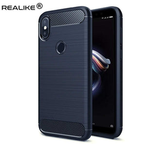 REALIKE® Redmi Note 5 Pro Back Cover, Branded Case With Ultimate Protection From Drops, Flexible Carbon Fiber Back Cover For Xiaomi Redmi Note 5 Pro-2018