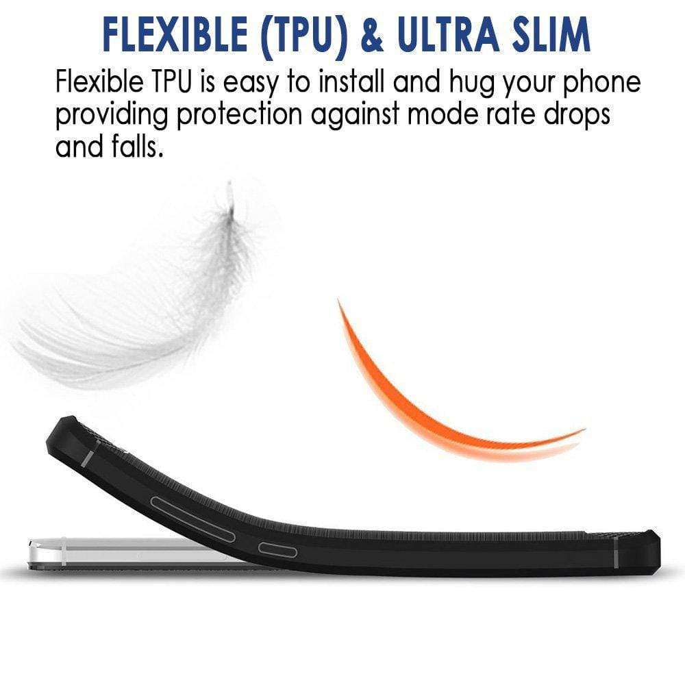 REALIKE&reg; Honor 9i Back Cover, Flexible Carbon Fibre Design Light Weight Shockproof Back Cover For HUAWEI Honor 9i - Metallic Black