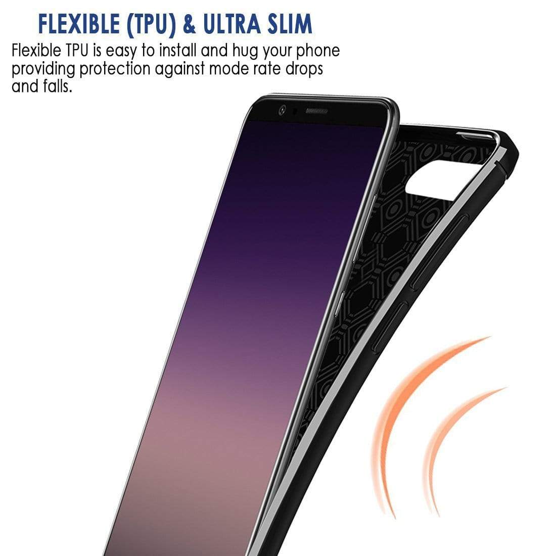 REALIKE&reg; Honor View 10 Cover, Anti-fingerprint Soft Silicone Slim Litchi Skin Rugged Armor Back Cover Case for Huawei Honor View 10 (BLACK)