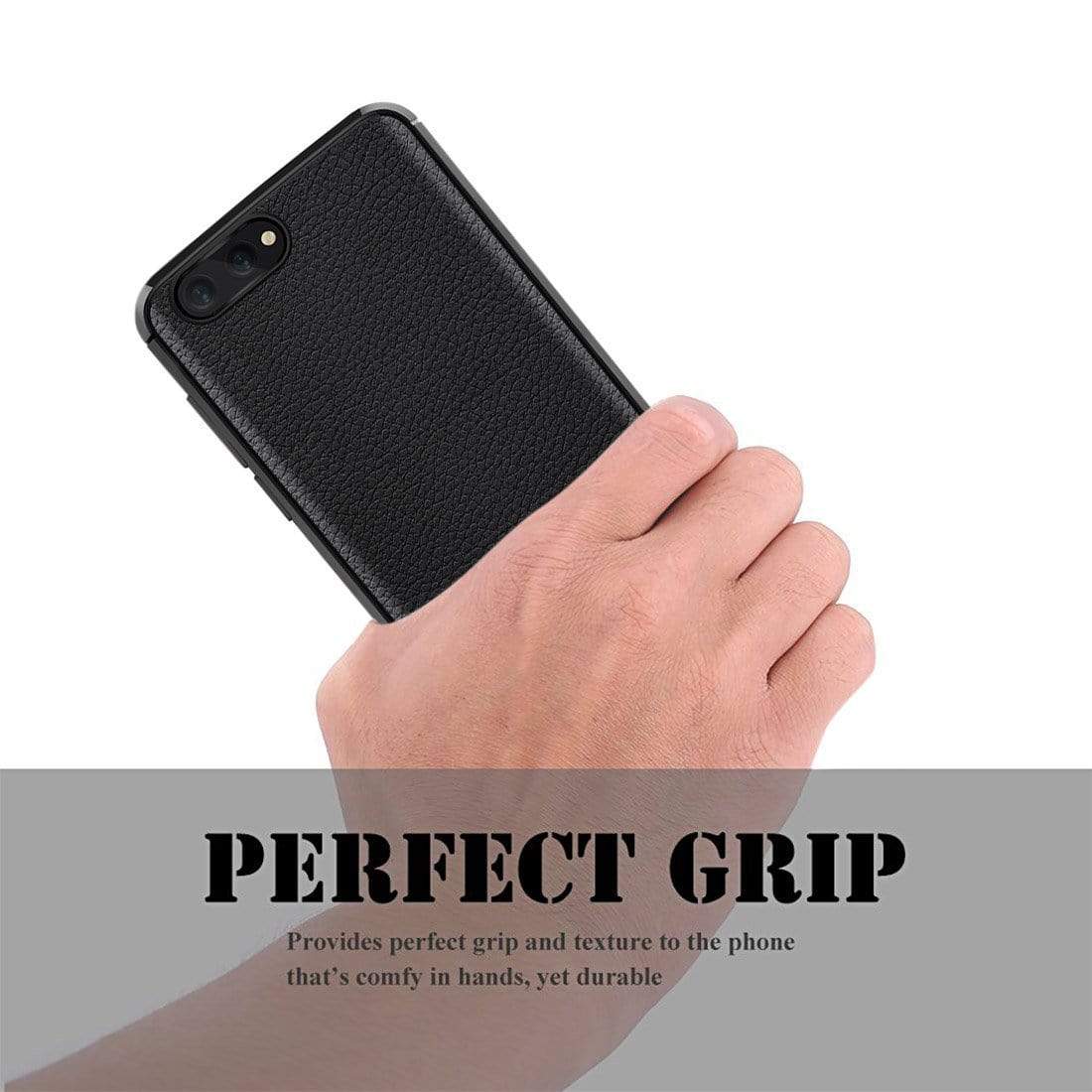 REALIKE&reg; Honor View 10 Cover, Anti-fingerprint Soft Silicone Slim Litchi Skin Rugged Armor Back Cover Case for Huawei Honor View 10 (BLACK)