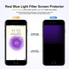 REALIKE® iPhone 8/7 Screen Protector, 3D Touch Edge to Edge 9H Blue Light Filter Full Coverage Shockproof Tempered Glass for Apple iPhone 8/7 (Black)