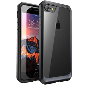 REALIKE® iPhone 8 Crystal Back Case with Screen Protector Combo, Premium Quality Hard Back Case with 9H Full Coverage HD Clear Tempered Glass for iPhone 8 (Black)