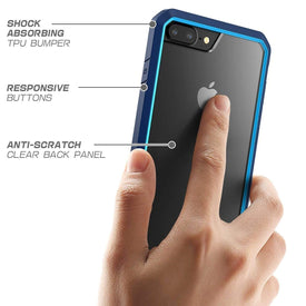 REALIKE® iPhone 8 Plus Back Cover, Beetle Series Premium Hybrid Protective Frost Clear Case for Apple iPhone 8 Plus (Blue/Navy)