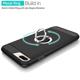 REALIKE® iPhone 8 Plus Cover, Aemotoy Protective Armor Bumper W 360 Degrees Ring Kickstand Shockproof Defender Case For iPhone 8 Plus - iPhone 7 Plus