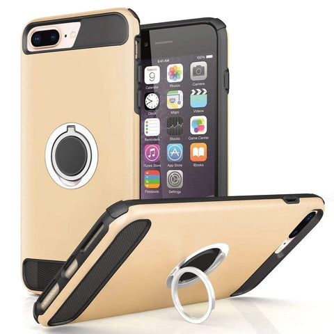 Image of REALIKE&reg; iPhone 8 Plus Cover, Aemotoy Protective Armor Bumper W 360 Degrees Ring Kickstand Shockproof Defender Case For iPhone 8 Plus - iPhone 7 Plus