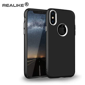 REALIKE&reg; iPhone X 360° Back Cover, Ultra Thin Slim Hard Premium 360° PC Case For iPhone X (BLACK)
