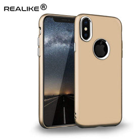 REALIKE&reg; iPhone X 360° Back Cover, Ultra Thin Slim Hard Premium 360° PC Case For iPhone X (GOLD)